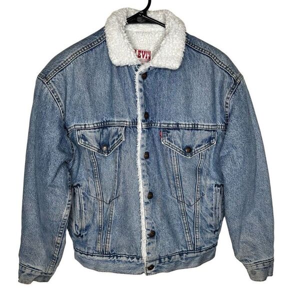 Vintage Levi’s Sherpa Lined Trucker Jacket Womens Large - Picture 1 of 6